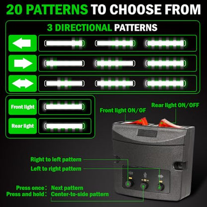 ASPL 46 inch 220 LED Rooftop Low Profile Strobe Light Bar Emergency Warning Beacon Car Hazard Flashing Construction Roof Lights Bars for Trucks Tow Automotive Construction Vehicle (Green/White - color: Green/White