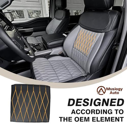 Muslogy Center Console Armrest Cover Fit for Ford F-150 F150 2021-2025 2026 Accessories, Comfort Armrest Pad Console Lid Cushion Vegan Leather 1-Inch Extra Thick(WorkSurface ONLY) - size: 2) 21-25 |F150| WorkSurface, +Thick
