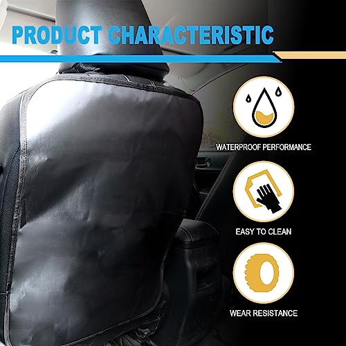 KEVWR 2 Pack Car Kick Mats Back Seat Protector, Seat Back Protector for Vehicles to Protect from Dirt, Mud and Scratches, Fits Most SUVs and Vans, Waterproof Oxford Durable Car Seat Back