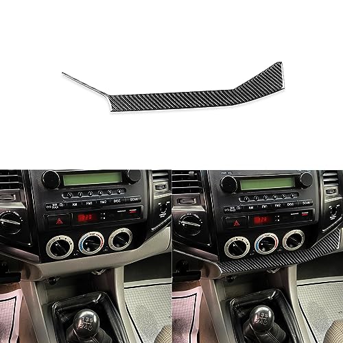 Real Soft Carbon Fiber Car Center AC Control Lower Panel Cover Strip Trim Sticker Auto Premium Interior Accessories Compatible with Toyota Tacoma 2005 2006 2007 2008 2009 2010 2011 Black - color: Console Lower Panel Decal, size: Black Carbon Fiber