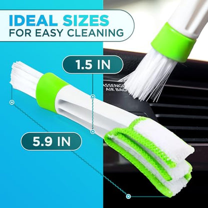 Car Vent Brush Multifunctional Cleaning Brush - Auto Vent Cleaner Tool for Car Detailing Car Interior Duster Reliable Plastic & Nylon, Handy Size, Triple Design, Compact Storage, Removable for Washing