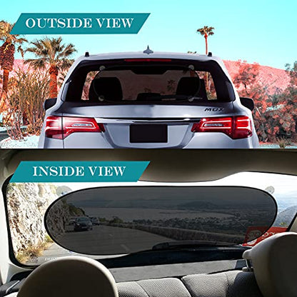 IC ICLOVER Car Sun Shade, UV Protection Folding Auto Rear Window Sunshade, 39 x 20 Inch Universal Mesh Back Window Visor with Suction Cups for Children - color: Black - Suction Cups