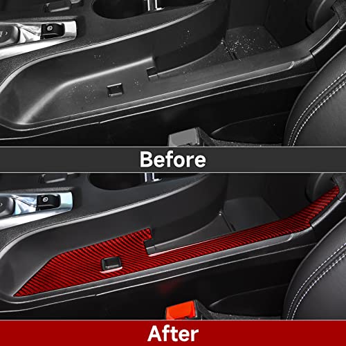 Car Sticker Carbon Fiber Decal Interior Trim Cover for Chevrolet Camaro ZL1 2016 2017 2018 2019 2020 2021 2022 2023 Accessories （Armrest Box Panel） - color: Armrest Box Panel