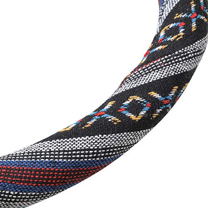 BDK Blue Woven Saddle Blanket Steering Wheel Cover for Cars SUV Van Truck Auto - Driver Grip 15 inch - color: #25 Blue, size: Fits 14.5 - 15" Sw