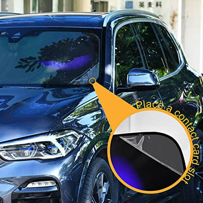 Blue Evil Eyes Windshield Sun Shade - Foldable Car Front Window Sunshades for Most Sedans SUV Truck, Blocks UV Rays and Keeps Your Vehicle Cool - color: Blue Evil Eyes, size: 55*27.6inch