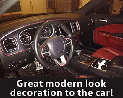 Orange Car Interior Decorative Molding Door Panel Dashboard Gap Trim Strip (16Ft) - size: 16Ft