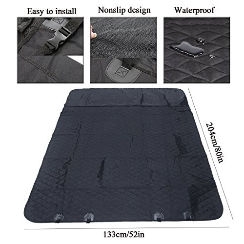 FLR Cargo Liner Cover Waterproof Durable Washable Car Pet Seat Cover Backing Protection Dog Mats for Travel Cars, SUV, Vans & Trucks-Universal Fit-80X52in - color: Black