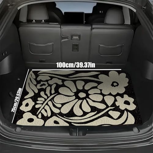 Universal Car Trunk Mat 29" x 39", Irregular Flowers All Weather Trunk Protection Cargo Liner, Durable Cargo Mat Rear Trunk Liner, Stylish Vehicle Interior Accessories Suitable for Most Car Models - color: Irregular Flowers