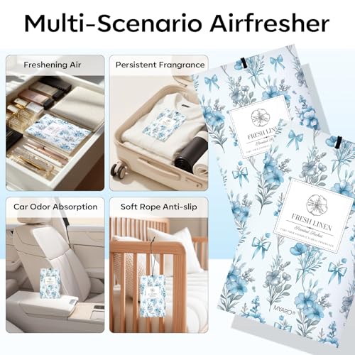 MYARO 20 Packs Fresh Linen Sachets for Drawer and Closet, Long-Lasting Sachets Bags Air Freshener Fresh Scents, Potpourri Bags Home Fragrance for Lover - color: Linen Fresh