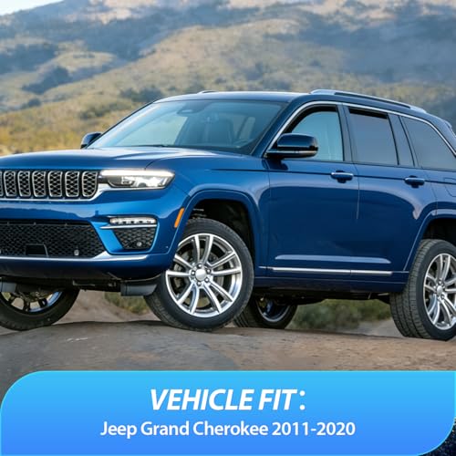 Nilight in Channel Rain Guards for Jeep Grand Cherokee 2011 2012 2013 2014 2015 2016 2017 2018 2019 2020 Vent Window Visors-4pcs - size: Grand Cherokee 2011-2020