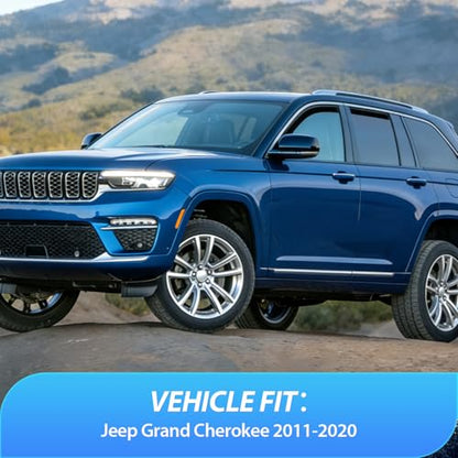 Nilight in Channel Rain Guards for Jeep Grand Cherokee 2011 2012 2013 2014 2015 2016 2017 2018 2019 2020 Vent Window Visors-4pcs - size: Grand Cherokee 2011-2020