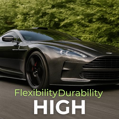 RockRose Epoxy High Gloss Black Carbon Fiber Vinyl Wrap, Anti-Wrinkle, Air Release Automotive Bubble Wrap, Self Adhesive Car Vinyl Sticker DIY Decals 3FT x 5FT - color: 5D Black, size: 3FT x 5FT