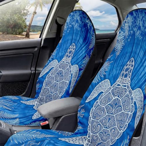2 Pack Car Seat Towel Covers, Sweat-Proof Microfiber Seat Protectors for Gym, Running, Beach & Workout, Breathable Quick-Dry, Machine Washable, Blue Sea Turtle Print, Universal Fit - color: Blue Sea Turtle