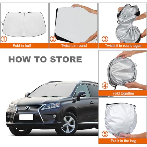 2026 Upgrade Front Windshield Sunshade fit for Lexus RX 2010-2015 Reflector Foldable Car Shade Automotive Windshield Sunshades for Lexus RX Windshield Sun Shade |Keeps Your Vehicle Cool| - size: Fit for Lexus RX 2010-2015