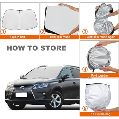 2026 Upgrade Front Windshield Sunshade fit for Lexus RX 2010-2015 Reflector Foldable Car Shade Automotive Windshield Sunshades for Lexus RX Windshield Sun Shade |Keeps Your Vehicle Cool| - size: Fit for Lexus RX 2010-2015