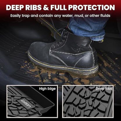 LASFIT Floor Mats for Jeep Cherokee 2015-2023 (Not Fit with Raised Dead Pedal) All Weather TPE Custom Fit Car Mats Floor Liners 1st & 2nd Row, Black - style: Cherokee 2015-2023 Floor Mats