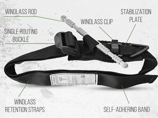 Military-Grade Tactical Combat Tourniquet - Severe Bleeding Control (Black) | Rapid One-Hand Application, Time-Stamped – First Aid, EMS, Law Enforcement, Civilian, Outdoor Survival
