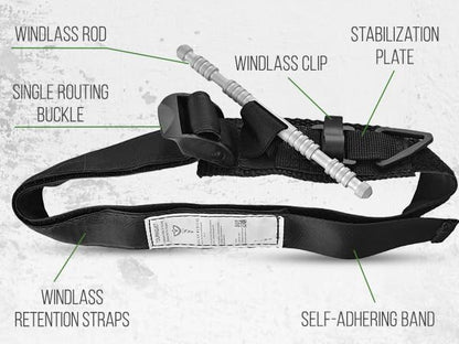 Military-Grade Tactical Combat Tourniquet - Severe Bleeding Control (Black) | Rapid One-Hand Application, Time-Stamped – First Aid, EMS, Law Enforcement, Civilian, Outdoor Survival