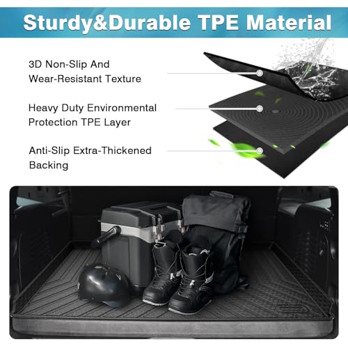 Mixsuper Custom Fit Cargo Liner for Chevrolet Suburban/GMC Yukon XL/Cadillac Escalade ESV 2015-2020, All Weather Cargo Mat Rear Trunk Liner Behind The 3rd Row Seats Black - size: Fit for Chevrolet Suburban | 2015-2020