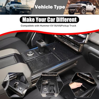 for Hummer EV Accessories Center Console Gear Shift Panel Cover Trim Frame for Hummer EV SUV Truck 2022-2024 2025 Gear Shift Control Anti-Scratch Panel Decorative Sticker (Carbon Fibre Pattern )