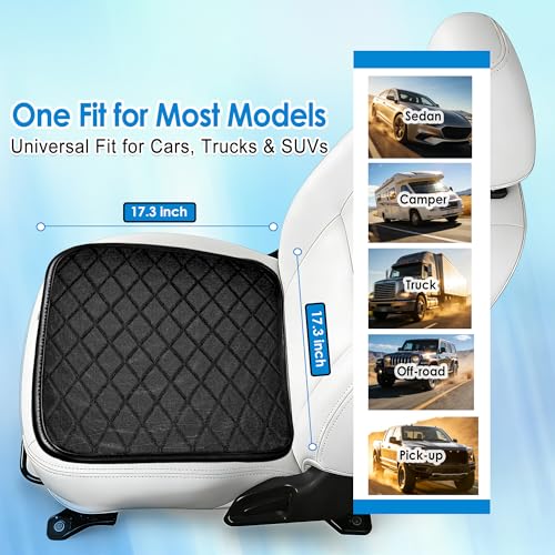 Front Car Seat Cover - Breathable Bottom Seat Cover, Linen Seat Pad Non-Slip Car Seat Protector, Universal Summer Seat Cushion for Car, Sedan, SUV, Truck and Van Office Home (Black)