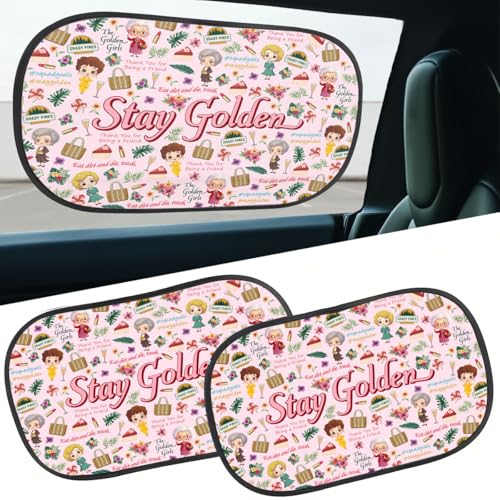 GENANY 2pcs Girls Window Sun Shade for Sedan SUV Truck (21x14 Inches), Sun Shades for Side Window, Accessories for Kids, Baby Window Shades, Spring Car Decor - color: Girls Lover