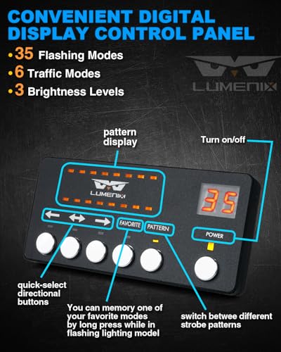 LUMENIX 2PCS 70 Inch Emergency Strobe Lights Strip LED Running Board Flexible Lights Bar Flashing Warning Hazard Safety Side Light for Law Enforcement Vehicles Trucks Pickups Volunteer- White Blue - color: White Blue