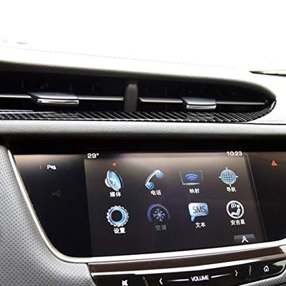 NVCNX Carbon Fiber Compatible with Cadillac XT6 2020-2025 / XT5 2017-2025 2018 2019 2020 2021 2022 2023 2024 Accessories Car Dashboard Center Air Vent Outlet Cover Interior Trim Black - color: Dash Center Air Vent Outlet Trim