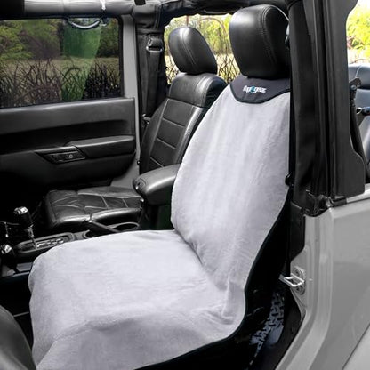 HAPPEGEAR Happeseat Waterproof Car Seat Cover & Protector – Universal Fit Car Seat Towel Cover – Non-Slip Backing, Easy Install & Storage, Machine Washable, Fits Front & Back, Silver - color: Silver