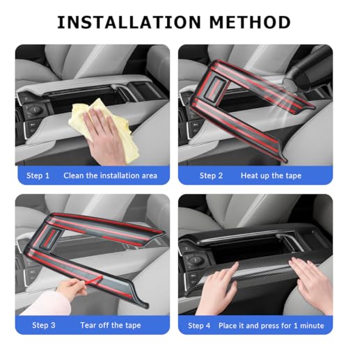 INTGET Armrest Box Trim Cover for 2026 Toyota Grand Highlander Accessories 2024 2025 ABS Carbon Fiber Center Console Storage Box Panel (Armrest Lid Cover, Carbon Fiber Pattern) - color: Armrest Lid Cover