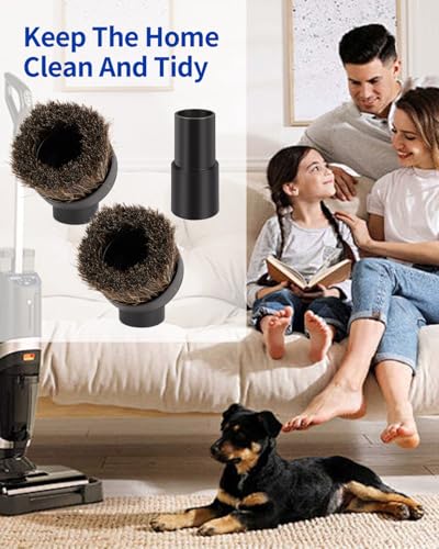 For Shark Vacuum Attachments, Round Horse Hair Vacuum Brush Attachment For Shark Vacuum Brush Attachment With 1-1/4” To 1-3/8” Adapter, For Dusting Car Seats & Upholstery, 3 Pack - style: Round Dust Brush-3PCS