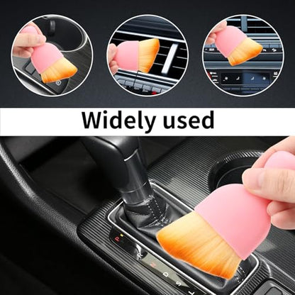 Car Interior Detailing Brush, Soft Bristle Cleaning Brush Car Detailing Brushs for Automotive Dashboard, Air Conditioner Vents,Scratch Free(Pink Brown) - color: Pink Brown