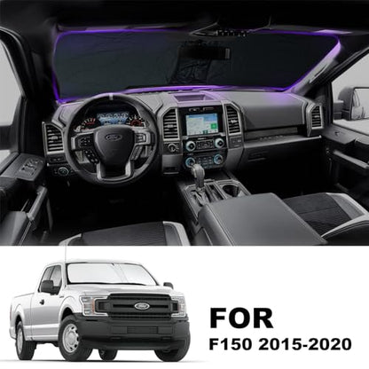 Front Windshield Sunshade fit for F150 2015-2020 UV Ray Reflector Foldable Car Shade Automotive Windshield Sunshades Ford F150 Accessories Windshield Sun Shade |Keeps Your Vehicle Cool| - size: Fit for F150 2015-2020