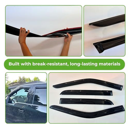 IG Window Visors for 2009-2014 Honda Fit, Out-Channel Rain Guards Vent Wind Deflectors 4PC, Car Accessories for 09-14 Honda Fit - size: 2009-2014 Fit