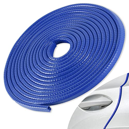 SINGARO 33Ft (10M) Car Door Edge Guard, No Glue Car Door Entry Guard Protective Strip, Rubber Edge Trim Car Door Protector, Applicable to Car, Truck, SUV and ATV, Car Exterior Accessories（Blue） - color: Blue, size: 33Ft/10M