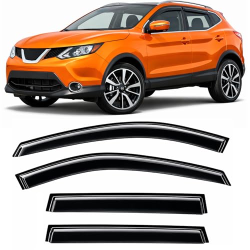 2014-2020 Tape-On Rain Guards for Nissan Rogue Side Window Visor Deflectors Extra Thick Vent Shades 2015 2016 2017 2018 2019 - size: For Nissan Rogue 2014-2020