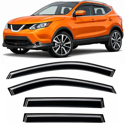2014-2020 Tape-On Rain Guards for Nissan Rogue Side Window Visor Deflectors Extra Thick Vent Shades 2015 2016 2017 2018 2019 - size: For Nissan Rogue 2014-2020