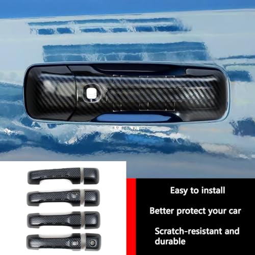 Car Accessories Fit for Dodge Ram 1500 2024 2023 2022 2021 2020 2019 Door Handle Cover Trims (Matte Carbon Fiber with Smart Hole) ABS 8PCS - color: Matte Carbon Fiber With Smart Hole