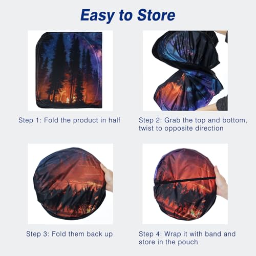 Car Windshield Sun Shade - Reflector Sunshade Offers Ultimate Protection for Car Interior, Cool Reflective Sun Blocker Fits Small Sedans, Mini SUVs - color: Starry Purple Sky