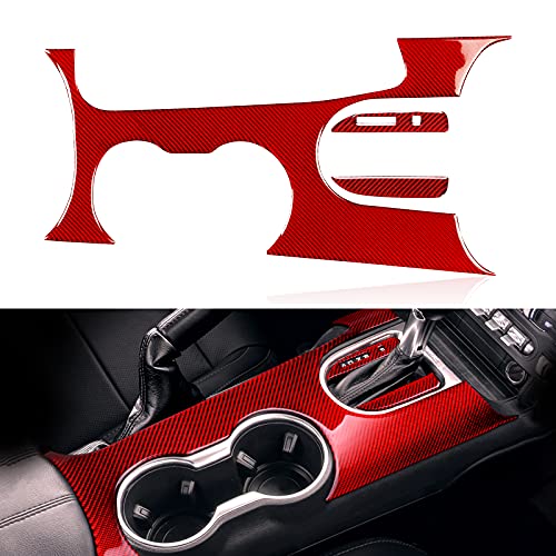 Car Gear Shift Panel Sticker Accessories for Ford Mustang 2015 2016 2017 2018 2019 2020 2021 2022 2023 Carbon Fiber Decal Interior Trim - color: Gear Shift Panel