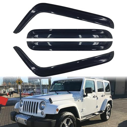 Tape-On Side Window Visor Deflectors Rain Guards for 2007-2018 Wrangler JKU Rain Visors Accessories for Cars 4pcs - size: 2007-2018 Jeep Wrangler JKU