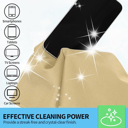 Microfiber Cleaning Cloth - 10 Pack Glasses Cleaning Cloth, 16" x 14" Window Cleaning Rags, Streak Free Lint Free Polishing Cloths Wipes for Eye Glass, Stainless Steel, Windshield, Beige - color: Beige, size: 10 Pk-16" X 14"