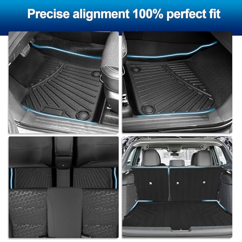 Peleus Floor Mats for Nissan Kicks 2025 2026,TPE All Weather Protection 2 Rows Car Floor Liners with Cargo Liner Backrest Mat for Nissan Kicks Trunk Mat+Backrest Mats+Floor Mats - style: for 2025 Nissan Kicks