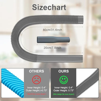 Upgraded Dryer Vent Cleaner: Universal Vacuum Hose Kit Attachment for Lint Removal Fits All Vacuums Cleaner Dryer Cleaning Tools for Clogged Ducts (Grey) - color: Gray