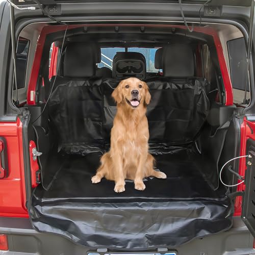 Dog Trunk Liner for Jeep - Heavy Duty Waterproof Oxford Cargo Protector for 2007-2025 Wrangler JK JL 4-Door, Nonslip Washable Pet Seat Cover & Anti-Scratch Liner (Star) - color: Star