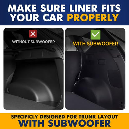 Premium Cargo Liner for Hyundai Tucson Hybrid 2022-2025, 2026 with Subwoofer - 100% Protection - Custom Fit Car Trunk Mat - Easy-to-Wash & All-Season Cargo Mat - 3D Shaped Laser Measured Trunk Liners - size: Compatible with Tucson Hybrid with Subwoofer