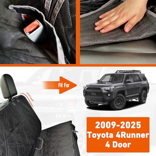 Dog Car Seat Cover Compatible with Toyota 4Runner 4 Door 2009-2024, Waterproof Pet Bench Seat Cover for Back Seat, 600D Heavy Duty Scratch Proof Nonslip Truck Seat Covers for Dogs - size: 2009-2024 4Runner 4 Door