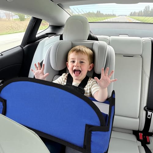 Kids Travel Tray for Car Seat, Toddler Road Trip Essentials With Drawing Kit, Travel Activities Must Haves (Navy Blue-2PCS) - color: Navy Blue-2PCS