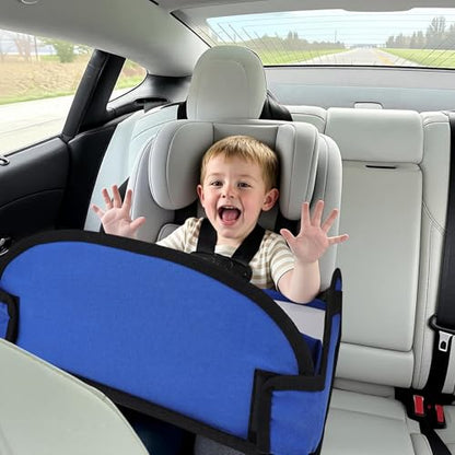 Kids Travel Tray for Car Seat, Toddler Road Trip Essentials With Drawing Kit, Travel Activities Must Haves (Navy Blue-2PCS) - color: Navy Blue-2PCS