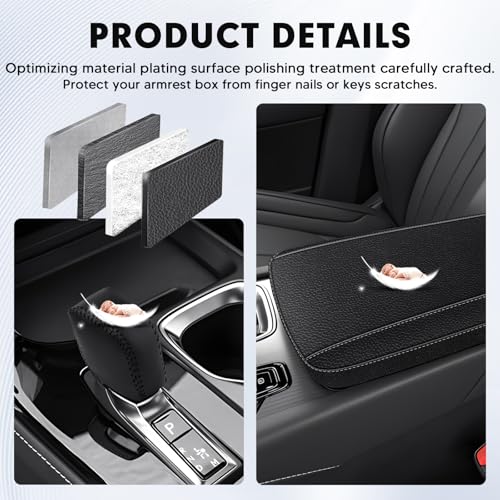 Autorder 2PCS Center Console Cover for 2023 2024 2025 Lexus RX350/RX350h/RX450h+/RX500h Accessories Gear Shift Knob Cover Anti-Scratch Leather Armrest Cover&Shift Knob Cover - size: 2PCS 2023-2025 Lexus RX